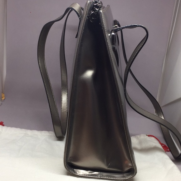 SALE!  Like new  Ferragamo pearlized pewter  bag - Picture 8 of 8